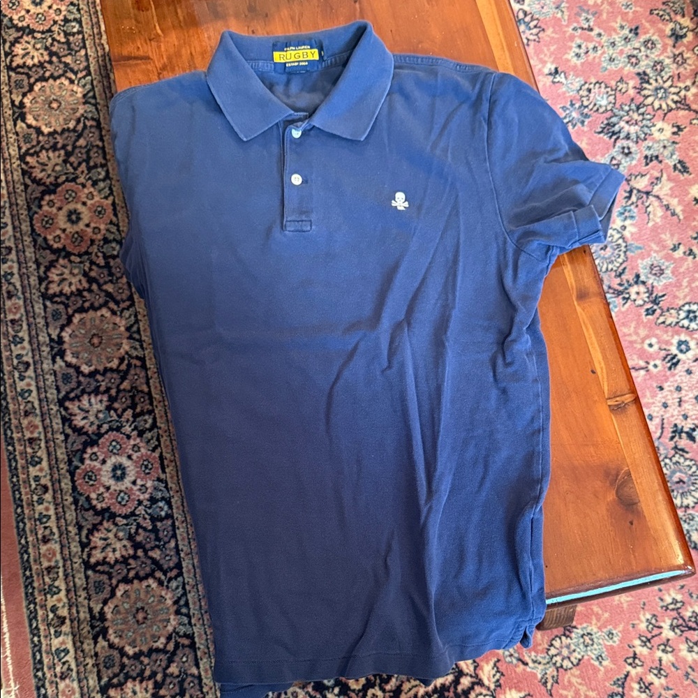 Rugby Ralph Lauren Navy Polo with White Skull Logo